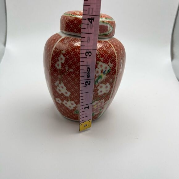 Cloisonné orange ginger jar vintage - Picture 3 of 4
